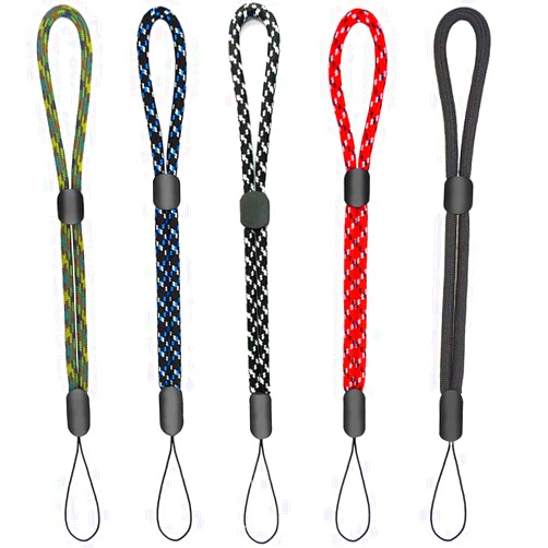 YOUOWO 5 Pack Wrist Lanyards Adjustable Length lanyards for Keys car Flashlight Cell Phone Pen Wraps Wristlet Keychain Hand Wrist Lanyard Black red Blue Green White&Black