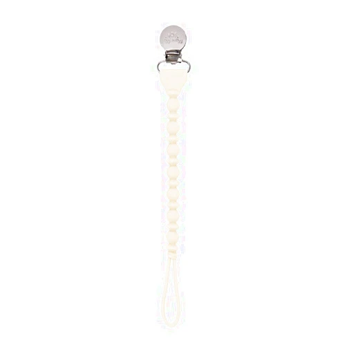 Itzy Ritzy Silicone Pacifier Clip; 100% Food Grade Silicone Pacifier Strap with Clip Keeps Pacifiers, Teethers & Small Toys in Place; Features One-Piece Design & Silicone Cord (Buttercream)