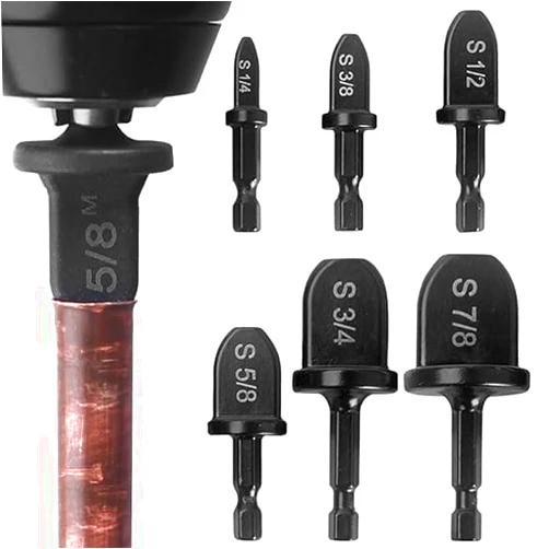 Aasipsuo Swaging Tool Drill Bit Set, 2024 New HVAC Repairing Set Air Conditioner Copper Pipe Reamer, Manual Pipe Swage Tool Drill Bit Soft Copper tubing 1/4''， 3/8''，1/2''， 5/8''，3/4''，7/8'' Bits Set