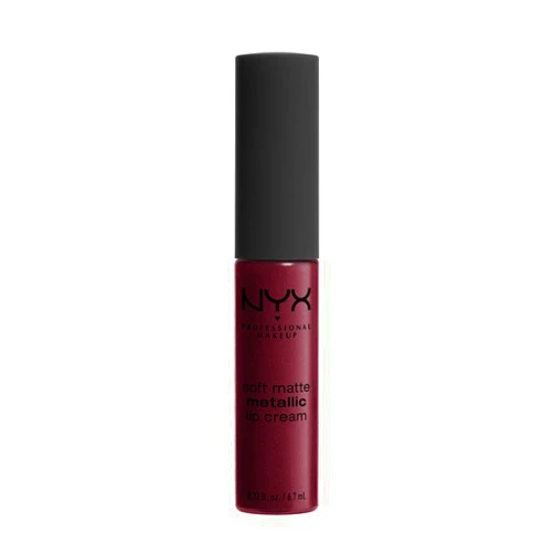 NYX PROFESSIONAL MAKEUP Soft Matte Metallic Lip Cream, Liquid Lipstick - Copenhagen (Matte Rich Plum) Copenhagen 0.22 Ounce (Pack of 1)