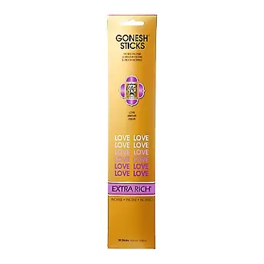 Gonesh Incense Sticks Extra Rich Collection Love, 20 Piece Single 20-Stick Pack