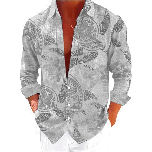Generic Long Sleeve Linen Shirt Comfy Brief Color Breathable Mens Shirt Loose Blouse Men's Blouse Mens Long Sleeve Shirts