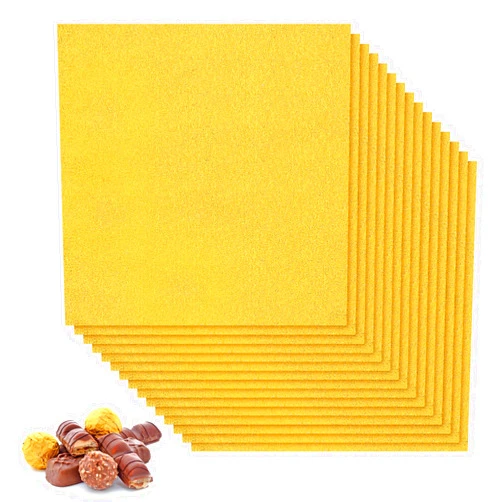 Hemoton 200pcs Gold Aluminium Foil Wrapping Paper for Present Packaging Foil Candy Wrappers for Chocolate for Parties Weddings and Special Occasions