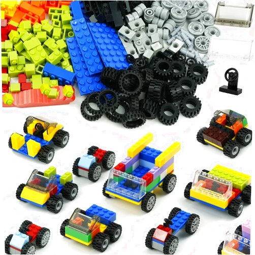 Pamvava Classic Bricks Wheels and Axles Sets, Over 400pcs Car Parts and Pieces Tires, Educational Building Kits Toys