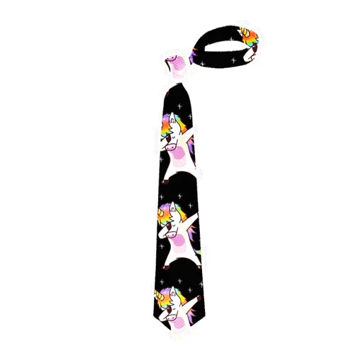 PefEden Fashion Mens Teens Boys Novelty Neckties Gifts Unicorn Cute Dabbing Funny Dab Dance Ties Wedding Party Classic Casual Formal Neck Tie Stylish Skinny Textile Silk Ties - Black 3.2 inches