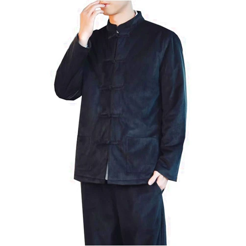 GUOYUXIAO Autumn and Winter Chinese Style Men's Stand Collar Corduroy Sun Yat-sen Suit Men's Tang Suit Jacket