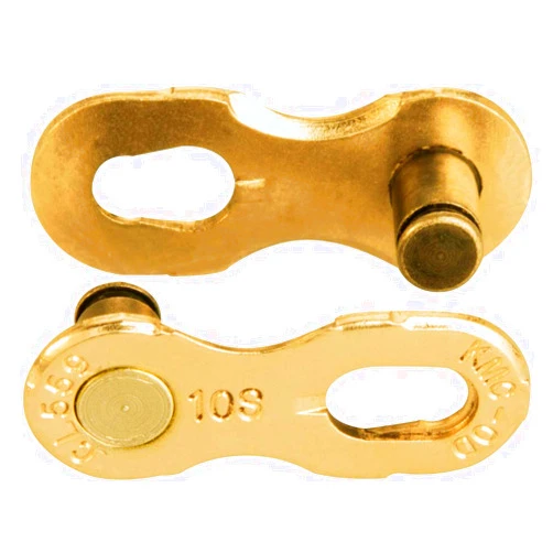 KMC 10 Speed Missinglink Joining Link, Ti-N Gold, 2 Pairs