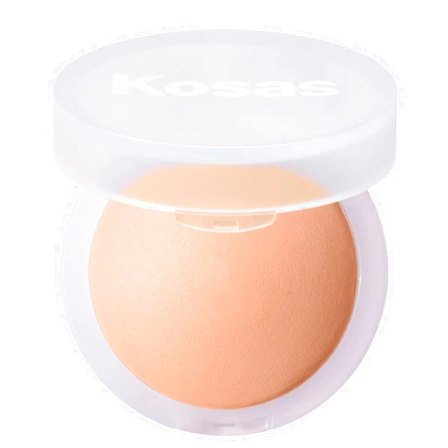 Kosas Cloud Set Face Brightening Powder - Pressed Brightening Powder, Smooths Shine Control, Coverage for Dark Undereye & Uneven Skin - Lightweight Setting Powder - Peachy (Sheer Brightening Peach)