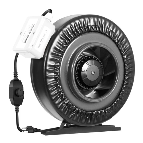 VIVOSUN Z6 6 Inch Inline Duct Fan, 440 CFM Ventilation Fan with Variable Speed Controller for Grow Tent, Indoor Garden Ventilation, Black