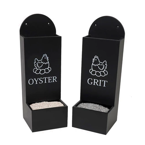 Generic Chicken Oyster Shell and Grit Feeder Wooden Automatic Poultry Feeder Chicken Coop Accessories Supplies