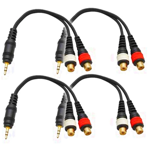 Seismic Audio SA-iEM2TRSF-4Pack 6-Inches Stage and Studio Patch Cable