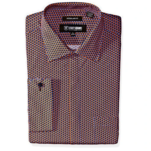STACY ADAMS Men's Multi Color Plaid Classic Fit Dress Shirt
