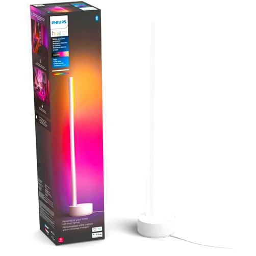 Philips Hue Gradient Signe Table Lamp, Compatible with Alexa, Apple Homekit and Google Assistant, Bluetooth Compatible, Flowing Multicolor Effect, White