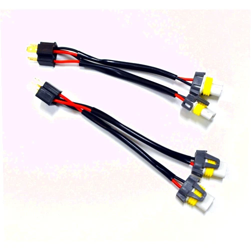 Formula-J87 Conversion Wire Harness 9003 H4 HB2 to 9006 HB4 Low Beam 9005 HB3 High Beam Headlight Adapter Bulb Lamp Male Female Ceramic Socket Plug Connector (Pack of 2)