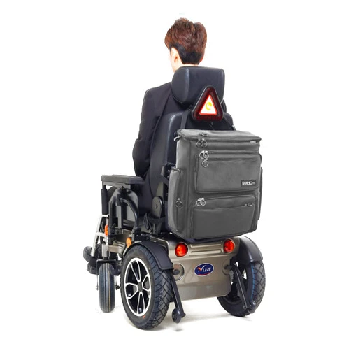 FEELDOM MAX - Deluxe Wheelchair Bag, Water Resistant, Storage Space, Durable, Thickly Padded Nylon, Premium Quality, EZ Access (Large, Charcoal Gray/Gray Lining)