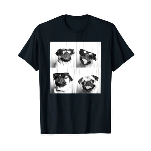 Funny Silly Pug Mom Unique Graphic Men Women Kids Cute Pug Face Pet Photobooth Cool Pug With Sunglasses T-Shirt