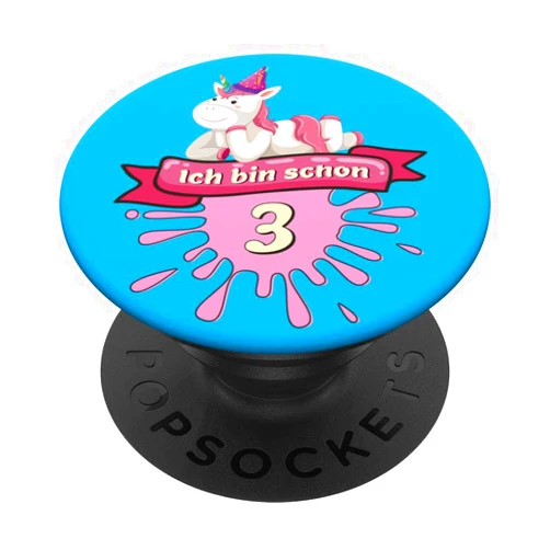 Schönes Kinder Geburtstag Geschenk 3rd Birthday, Unicorn Horses Gift for Girls Kids PopSockets Swappable PopGrip