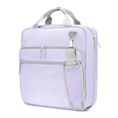 Ytonet Zipper Binder with Shoulder Strap, 3 Inch 3 Ring Binder with Zipper, 600 Sheets Large Capacity Waterproof School Binder Organizer for Girls Students Fit 15.6 Inch Laptop, Purple