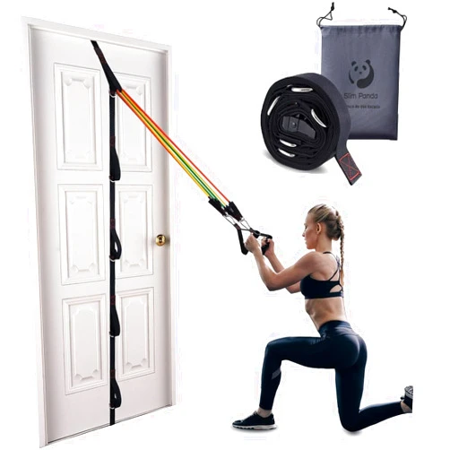 Slim Panda Door Anchor Strap for Resistance Bands, Door Resistance Bands for Workouts, Strength Training, Portable Door Gym Attachment for Home Fitness, Multi Point Anchor Workout Equipment