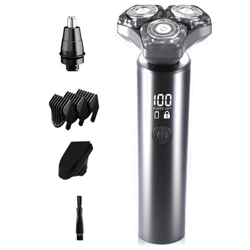 Detona Electric Razor for Men - Rechargeable Wet & Dry Shavers for Men, IPX8 Waterproof, Blades Spin 6000 Times Per Minute, and Travel Lock, Ideal for Business and Travel, Dark Gray