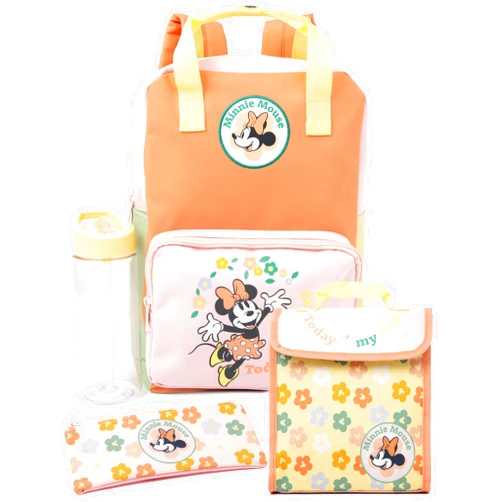 Disney Minnie Mouse Backpack Set | Girls' 4-Piece School Bag Set | Magical Merchandise | Coordinated Accessories