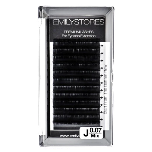EMILYSTORES Lash Extensions 0.07mm Thickness J Curl Length Mixed Sizes 8-14mm Natural Looking Easy Fan Eye Lashes For Eyelash Extensions(0.07,J,Mixed 8-14mm)