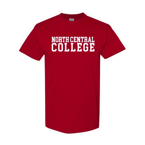 CreateMyTee North Central College Block Unisex Short Sleeve T-Shirt - North Central Cardinals Apparel