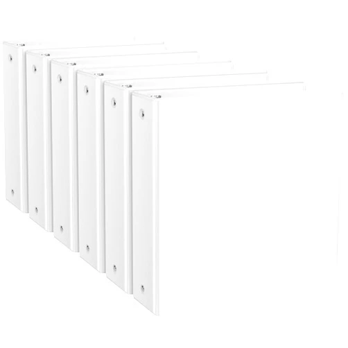 CIXILDTS 2'' 3 Ring Binder, Standard 2-inch Round Ring Binder Fit Letter Size Paper, Presentation View Binders, White, 6-Pack