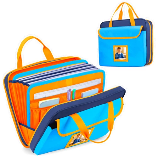GRAOSO Zipper Document Bag for Boys and Girls, 9 Expandable Folders, Baby Portfolio Organizer Case with Customized Photo and Name Areas, Blue