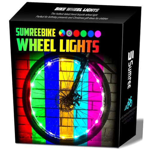 Sumree LED Bike Wheel Lights,2-Tire Pack USB rechargeable Bike Lights with Batteries Included, Best Bicycle Lights - Stocking Stuffer Birthday Gift for Kids, Girls, Boys, Adults