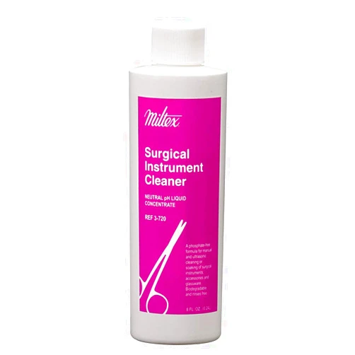 Miltex Surgical Instrument Cleaner, 8 fl. oz. (0.24 Liter) Bottles. Super Concentrate Formula for Manual and ultrasonic Cleaning or Soaking of Surgical Instruments, Accessories and Glassware.