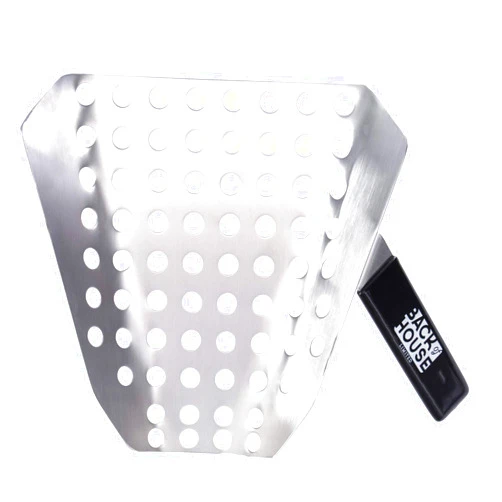 Back of House Ltd. Popcorn Speed Scoop – Perforated Stainless Steel Quick-Fill Scooper for Bags, Buckets & Boxes, Removes Unpopped Kernels – Utility Serving Tool for Snacks, Candy, Dessert, Food, Ice & Dry Goods
