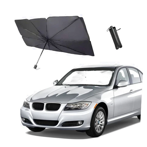 Ziciner Car Windshield Sunshade Umbrella, Foldable Automotive Front Window Sunshade Cover, Full UV Ray Block & Sun Heat Protection, Universal Windshield Visor Fits Most Vehicles (54×30 inches)