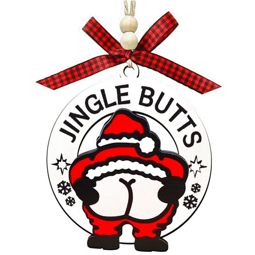 JUNQIU US Funny Christmas Ornaments, Funny Ornaments for Adults Exchange, Ugly Ornament Farting Santa, Fun Christmas Gag Gifts, Naughty White Elephant Gifts for Adults, Dirty Santa