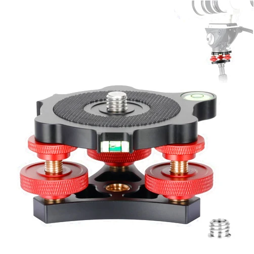 Koolehaoda Tripod Head Leveling Base Camera Leveler, Aluminum Tripod Leveler Stand with +/-5° Precise Angle Adjustment, 3/8
