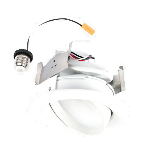 HALO RA 4-Inch Recessed LED Trim Downlight with Adjustable Gimbal, Selectable Lumens and Color Temperatures, Dim-to-Warm - RA56LS9FSD2W1EWH