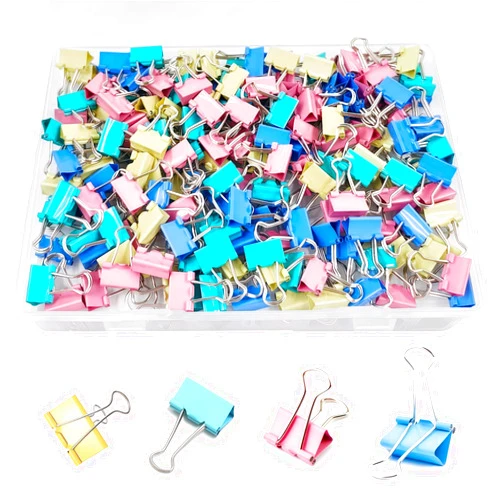 PENGJINYU 180 Pcs Small Binder Clips Assorted Colored, 0.59 in/15mm Mini Binder Paper Clips, Paper Clamps for Office Supplies, Home, School,Business Document Organizing (Blue, Pink, Yellow, Green)