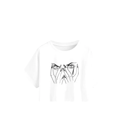 SweatyRocks Women's Graphic Print Crop Top Summer Short Sleeve Casual T Shirts