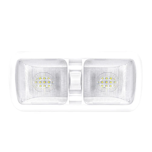 Miady 12V RV Led Interior Lights 750 Lumens, 12 Volt LED Ceiling Double Dome Light with Switch for Car/Trailer/Camper/Boat, Natural White 4000-4500K, 60X2835SMD, Pack of 1