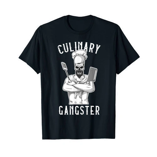 Funny Chef Cooks BBQ Christmas Men Women Dinner Culinary Gangster Cooking Kitchen Cook Chef Restaurant Grill T-Shirt