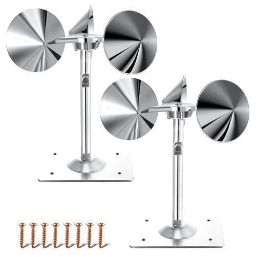 Qualirey 2 Pack Reflective Spinning Bird Deterrent, Wind Powered Aluminum Bird Repeller Scarer Deterrent Devices Outdoor, Repels All Birds Pigeons Sparrows Woodpeckers for Garden Railing Roof Adjustable Neck