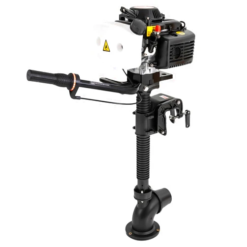 CheriMuMu Outboard Motor, 4-Stroke 4HP Outboard Motor Jet Pump Boat Engine, 55CC Heavy Duty Wind Cooling System Short Shaft Fishing Boat Engine, for Inflatable Kayak Dinghy Canoe Small Boat