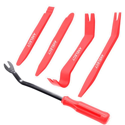 Wuiil AXELECT 5 Pack Auto Trim Removal Tool Kit, Car Panel Door Window Tools Kit,Auto Clip Fastener Remover Pry Tool Set(Red)