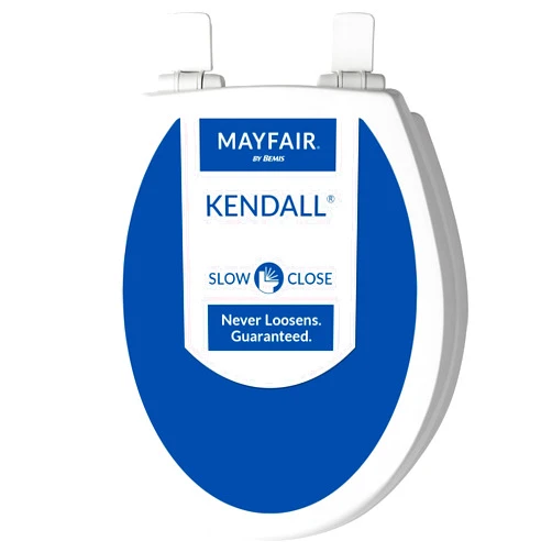 Mayfair 1847SLOW 000 Kendall Slow-Close Elongated & Round Enameled Wood Toilet Seats, 1 Pack Each - Premium Hinge, White