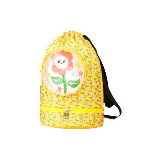 Dlhbafuya Kids Dry Wet Swim Backpack for Swimmers,Outdoor Pool Beach Dry Wet Bag,Sport Knapsack for Kids,Waterproof Draw String Sackpack,Waterproof Sports Backpack Dry Wet Separated Sack Yellow.