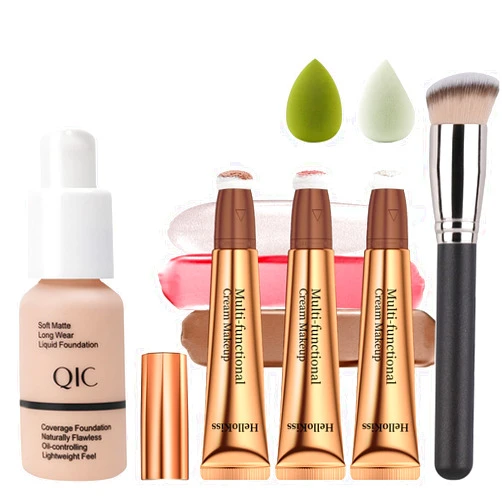 Arindar Contour Beauty Wand,Liquid Face Concealer Contouring Highlighter Blusher Stick with Cushion Applicator, Full Coverage Foundation,Blush Contour Bronzer Wand, Natural Lightweight Face Shades Stick