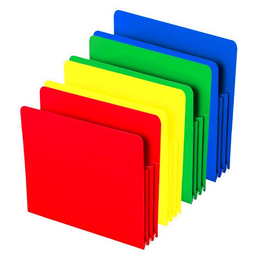 Smead Poly File Pocket, Straight-Cut Tab, 3-1/2