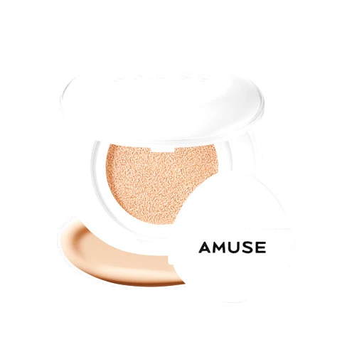Amuse SEOUL Ceramic Skin Perfector Cushion Foundation (03 HONEY) | Long-lasting, Lightweight, Semi-matte, Flawless Coverage, Hypoallergenic, Vegan, Korean Beauty (15g / 0.52oz.)