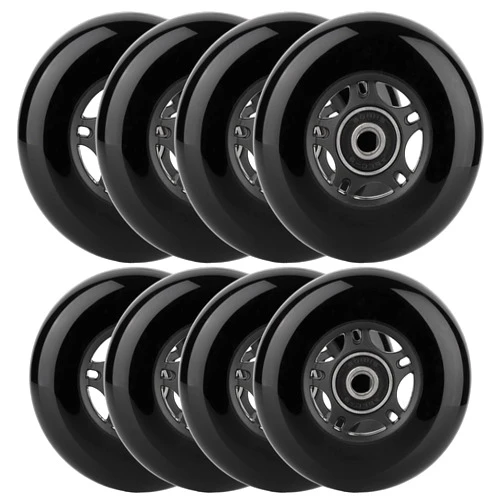 WHEELCOME Inline Skate Wheels Outdoor & Indoor Blade Roller Skate Wheels 85a Roller Hockey Wheels w/Bearings ABEC-9 for Scooter Luggage Repair, 64mm 70mm 72mm 76mm 80mm Dia, 8-Pack