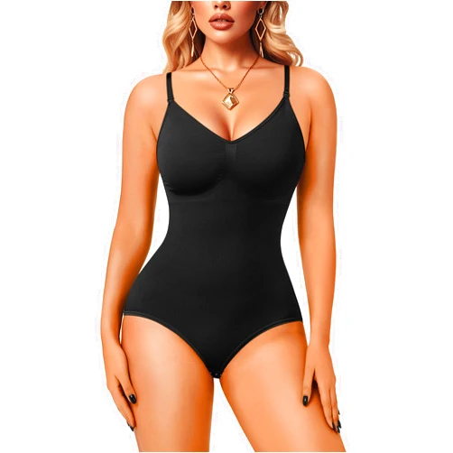 Irisnaya Women Slimming Bodysuits Shapewear Tops Tummy Control Body Shaper Spaghetti Strap Camisole Leotards Bodycon Jumpsuit